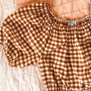 Gingham handmade crop top